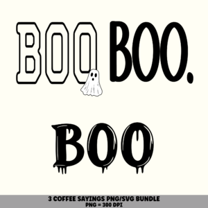 3 Boo Ghost PNG SVG Bundle | Boo Drips Ghost Designs | Sublimation Cricut Digital Download