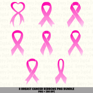 8 Breast Cancer Ribbon Designs Bundle
