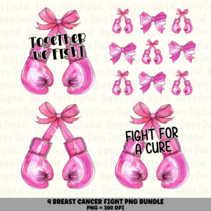 4 Breast Cancer Fight for a Cure Designs Bundle