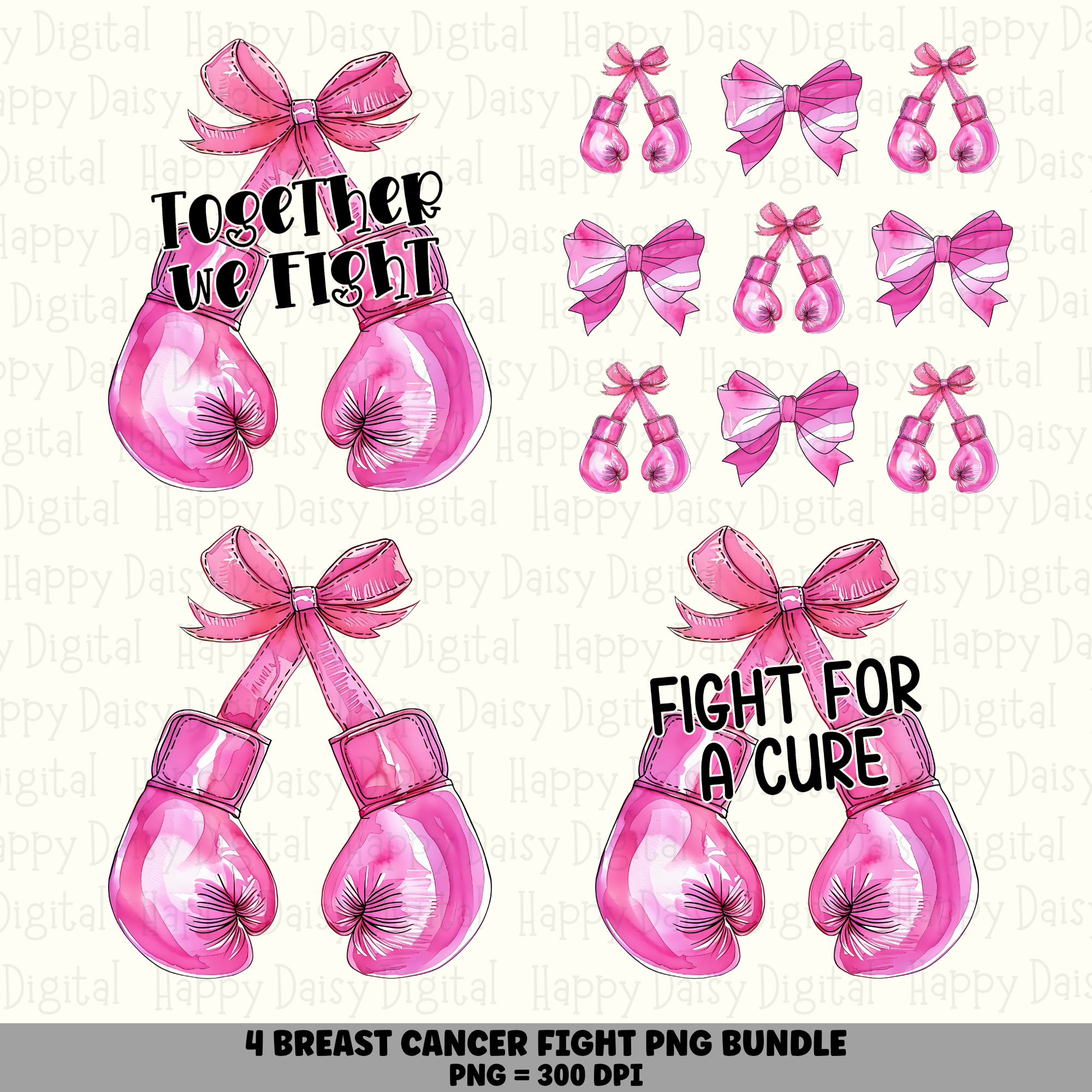 4 Breast Cancer Fight for a Cure Designs Bundle