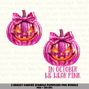 2 Breast Cancer Pumpkin PNG SVG Bundle | Save The Pumpkins Designs | Sublimation Cricut Digital Download