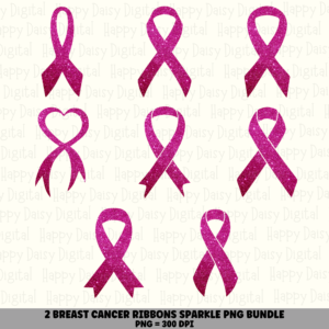 8 Breast Cancer Sparkle Ribbon Designs Bundle