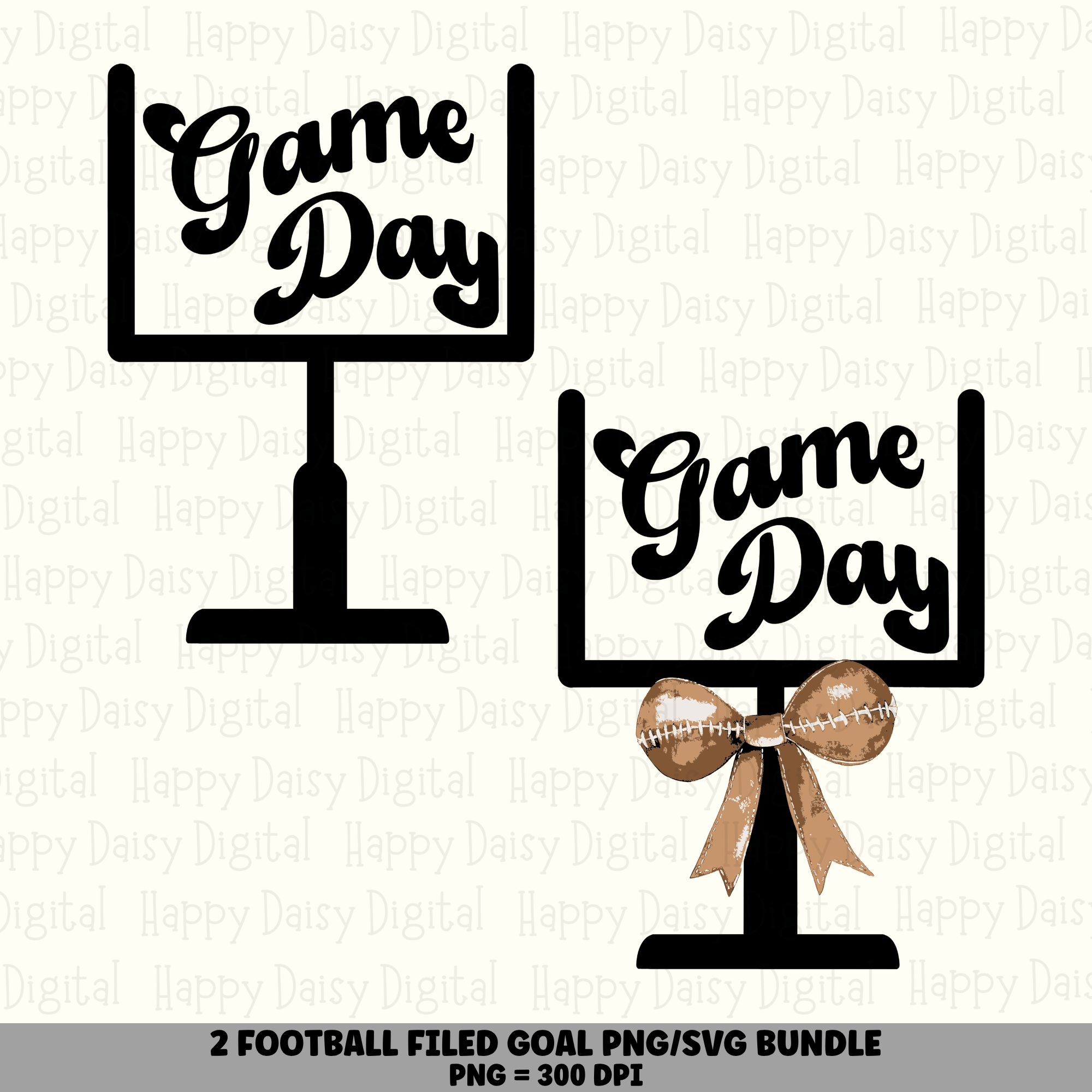 2 Football Game Day Goal Post PNG SVG Bundle | Game Day Goal Post Designs | Sublimation Cricut Digital Download