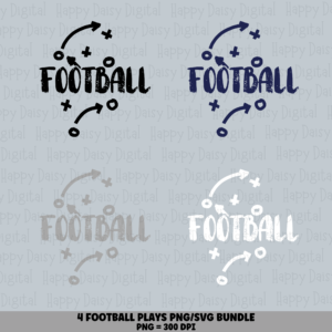 4 Football Playbook PNG SVG Bundle | Play Diagram Designs | Sublimation Cricut Digital Download