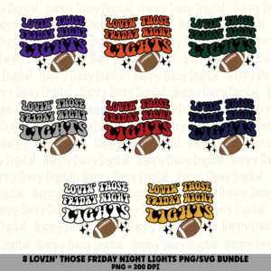 8 Football Team Colors PNG SVG Bundle | Friday Night Lights Designs | Sublimation Cricut Digital Download