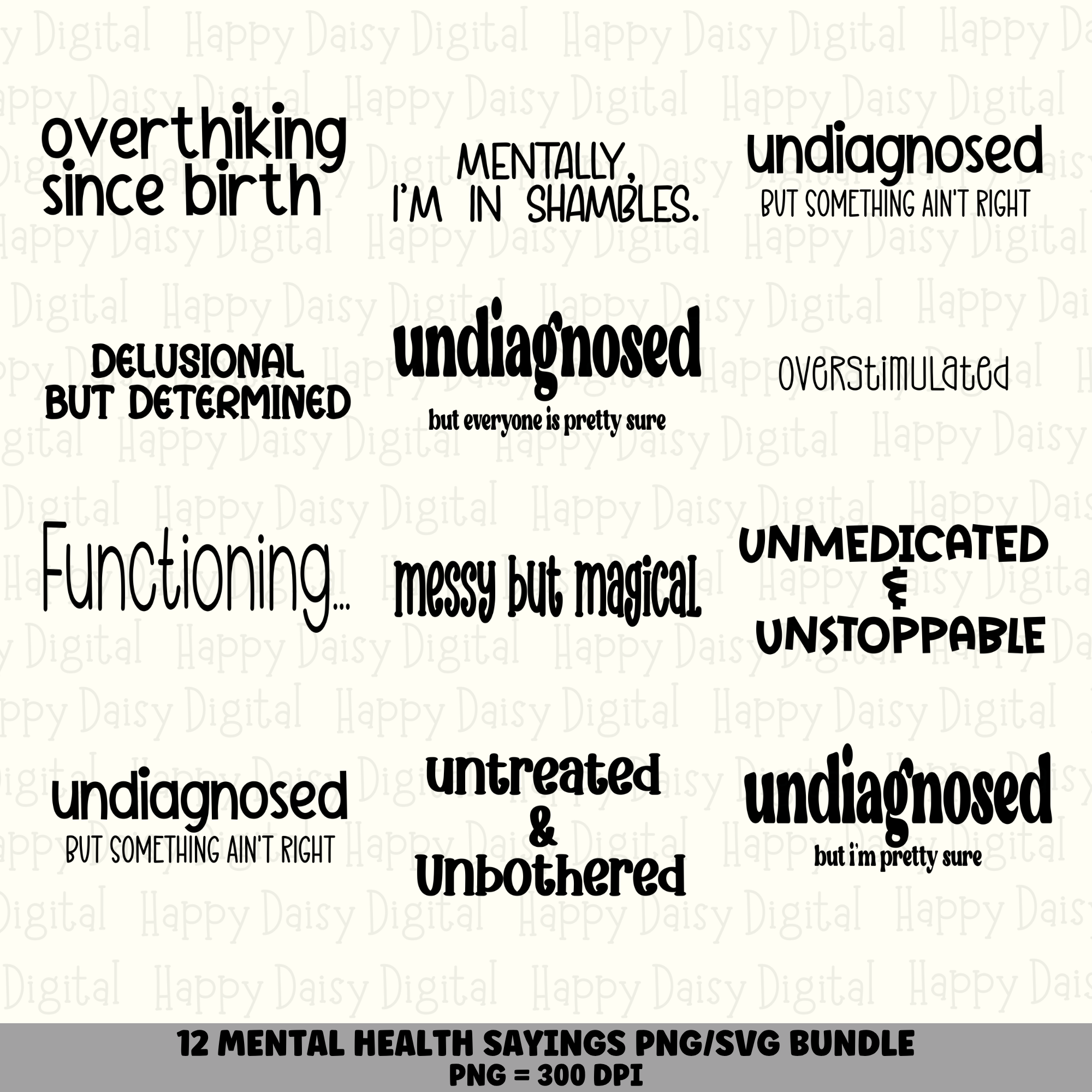 12 Mental Health Sayings Bundle