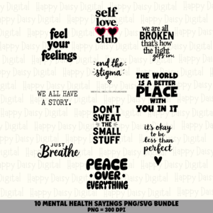 10 Mental Health Sayings Bundle 2