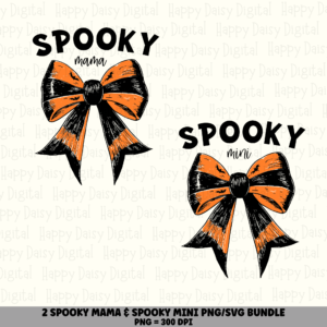 2 Halloween Mama Mini PNG SVG Bundle | Spooky Mama & Mini Designs | Sublimation Cricut Digital Download