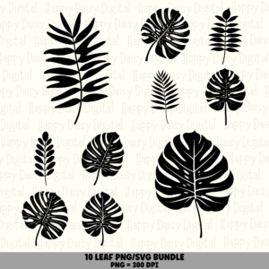 10 Tropical Leaf Designs Bundle