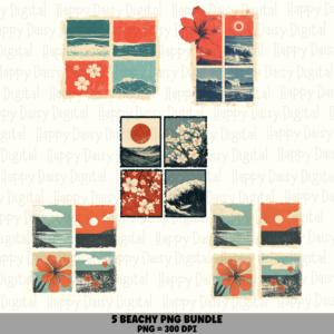 5 Tropical Flower Surf Designs Bundle