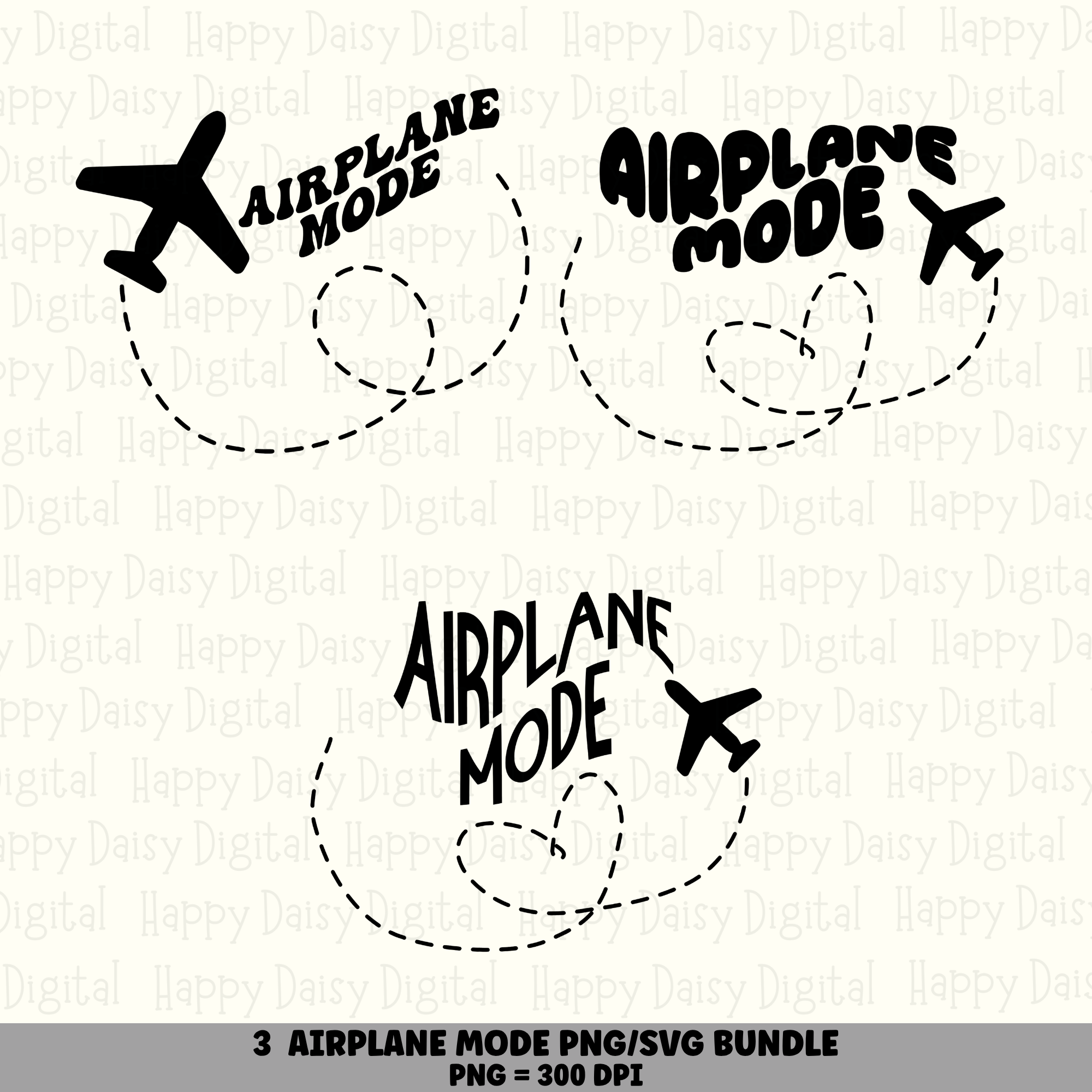 3 Airplane Mode Heart PNG SVG Bundle | Airplane Mode Designs | Sublimation Cricut Digital Download
