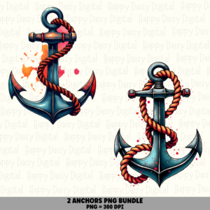2 Anchor PNG Bundle | Anchor Icon Designs | Sublimation Cricut Digital Download