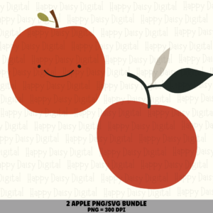2 Apple PNG SVG Bundle | Apple Icon Designs | Sublimation Cricut Digital Download