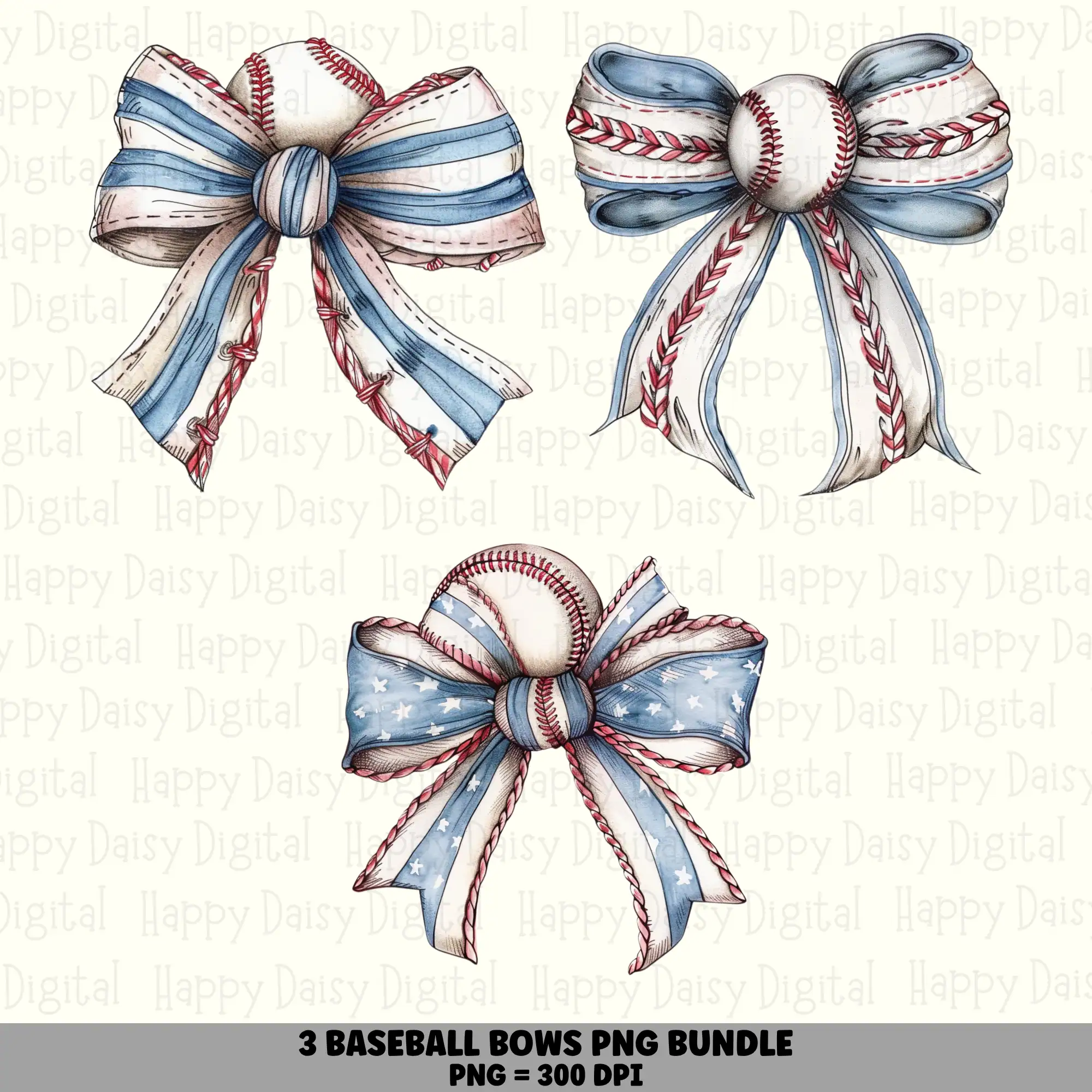 3 Baseball Coquette Bow PNG Bundle | Coquette Bow Set B Designs | Sublimation Cricut Digital Download