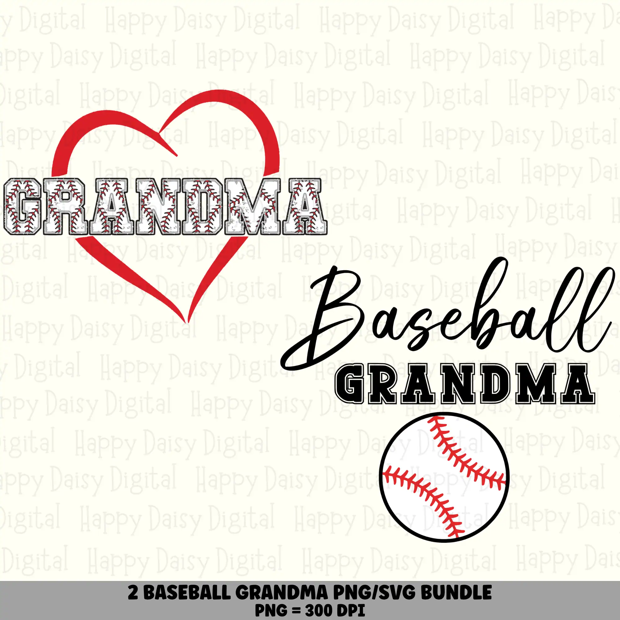 2 Baseball Grandma PNG SVG Bundle | Grandma Designs | Sublimation Cricut Digital Download