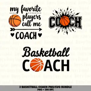 5 Basketball Coach PNG SVG Bundle | Coach Bundle Designs | Sublimation Cricut Digital Download