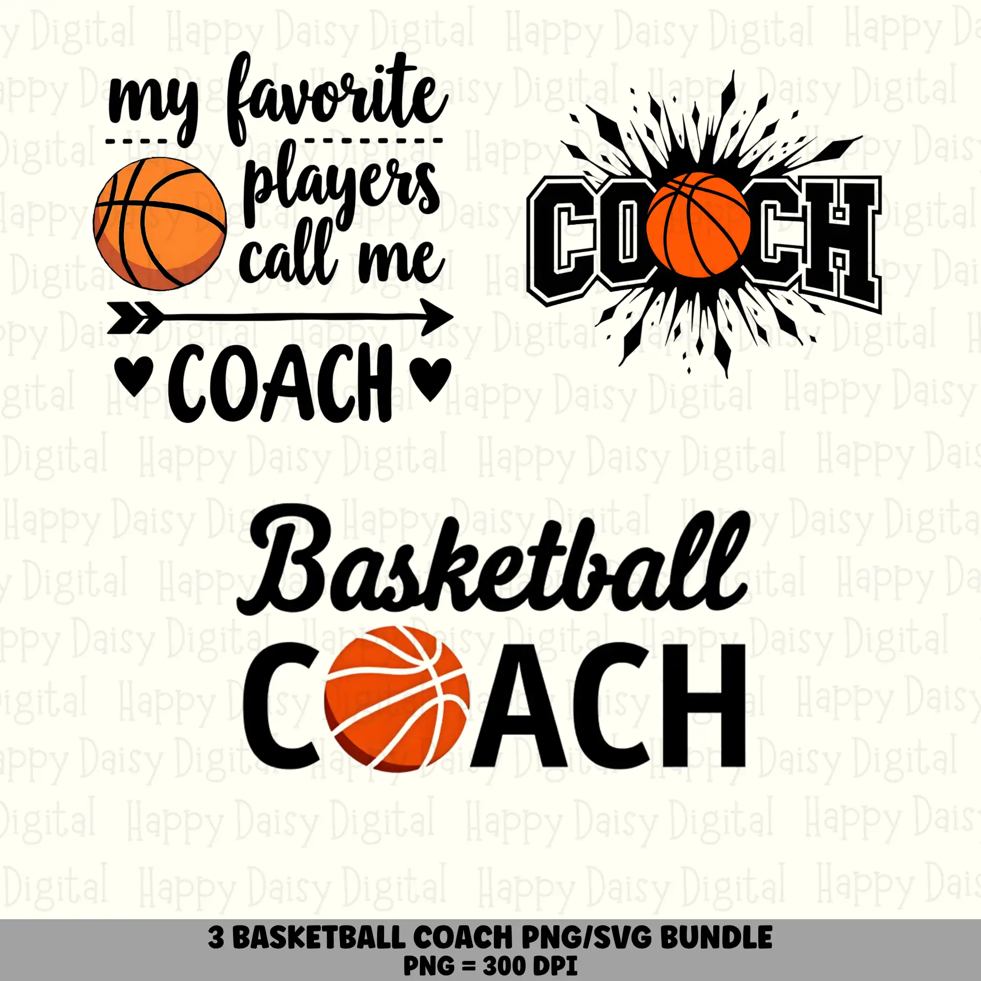 5 Basketball Coach PNG SVG Bundle | Coach Bundle Designs | Sublimation Cricut Digital Download