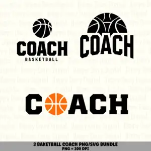 3 Basketball Coach PNG SVG Bundle | Coach Cut Files Designs | Sublimation Cricut Digital Download