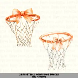 2 Basketball PNG Bundle | Net Bow Designs | Sublimation Cricut Digital Download