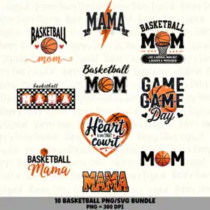 10 Basketball Mom PNG Bundle | Mom Sayings Designs | Sublimation Cricut Digital Download