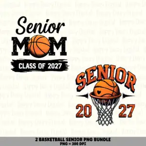 2 Basketball Senior PNG Bundle | Class of 2027 Designs | Sublimation Cricut Digital Download