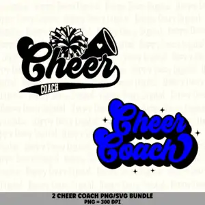 2 Cheer Coach PNG SVG Bundle | Cheer Coach Designs | Sublimation Cricut Digital Download