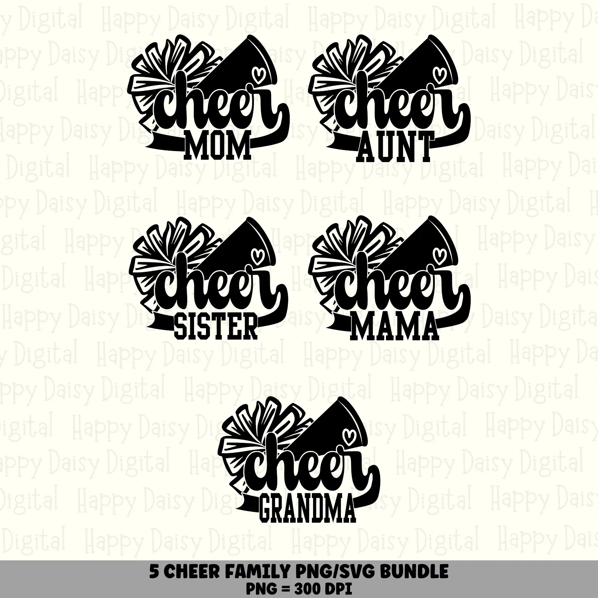 5 Cheer Family Swoosh PNG SVG Bundle | Family Swoosh Designs | Sublimation Cricut Digital Download