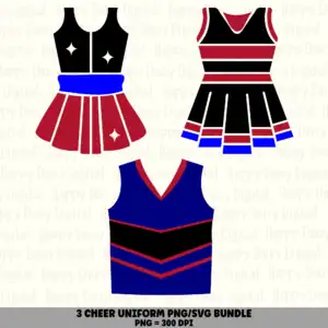 3 Cheer Uniform PNG SVG Bundle | Cheer Uniform Designs | Sublimation Cricut Digital Download