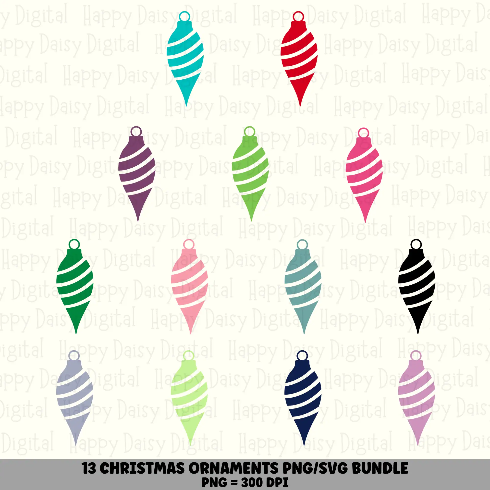 13 Christmas Twist Ornament PNG SVG Bundle | Twist Ornament Colors Designs | Sublimation Cricut Digital Download