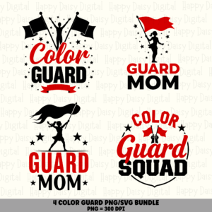 4 Color Guard PNG SVG Bundle | Color Guard Designs | Sublimation Cricut Digital Download