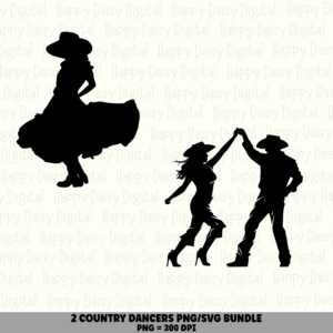 2 Country Dancers PNG SVG Bundle | Country Dancers Designs | Sublimation Cricut Digital Download