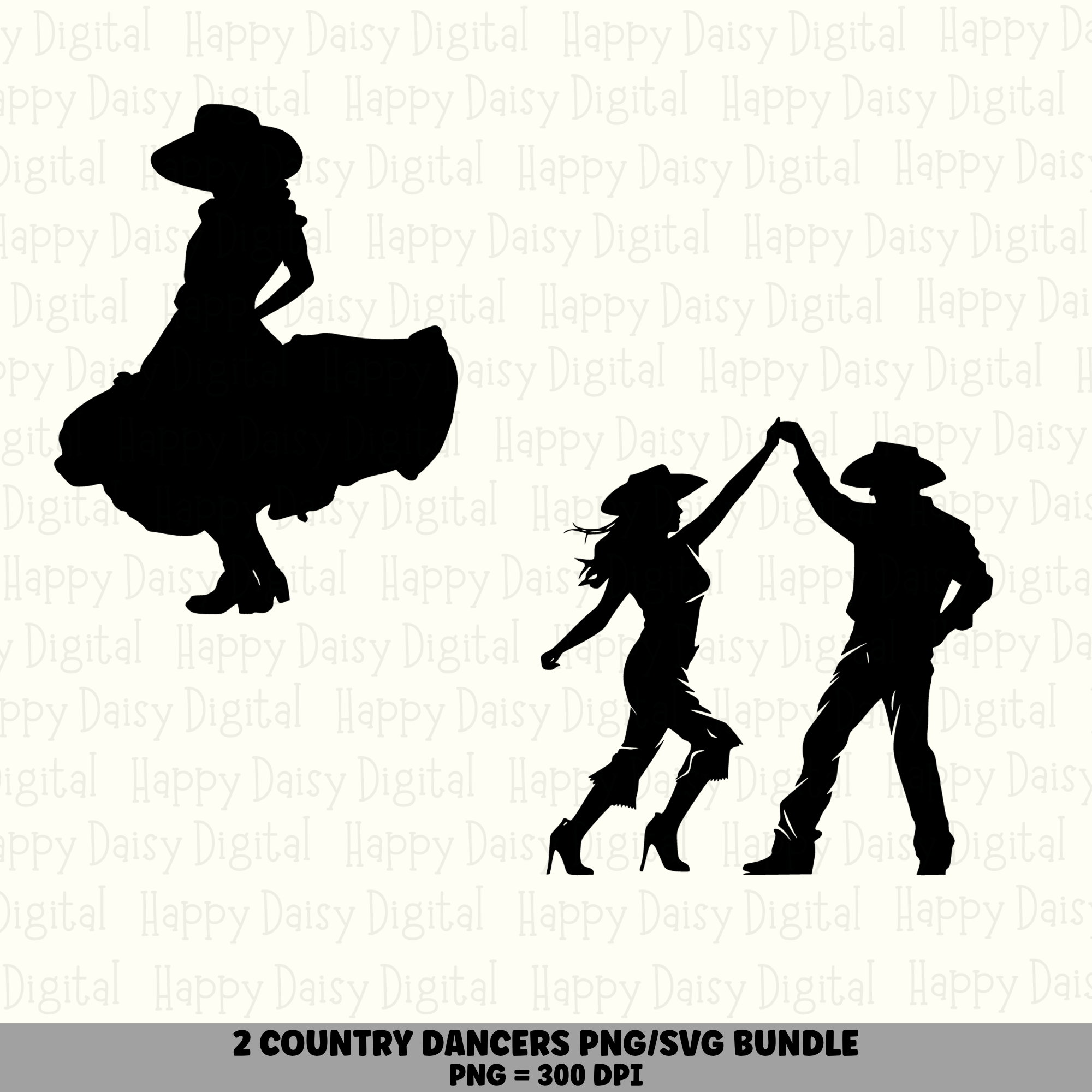 2 Country Dancers PNG SVG Bundle | Country Dancers Designs | Sublimation Cricut Digital Download