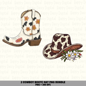 2 Cowboy Hat & Boot PNG Bundle | Cowboy Hat & Boot Designs | Sublimation Cricut Digital Download
