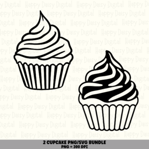 2 Cupcake PNG SVG Bundle | Cupcake Icon Designs | Sublimation Cricut Digital Download