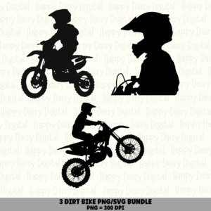 4 Dirt Bike PNG SVG Bundle | Dirt Biker Designs | Sublimation Cricut Digital Download