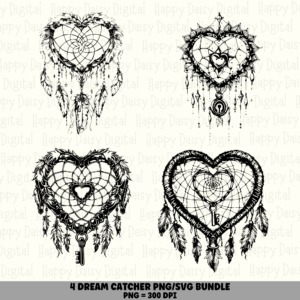 4 Dream Catcher PNG SVG Bundle | Dream Catcher Designs | Sublimation Cricut Digital Download