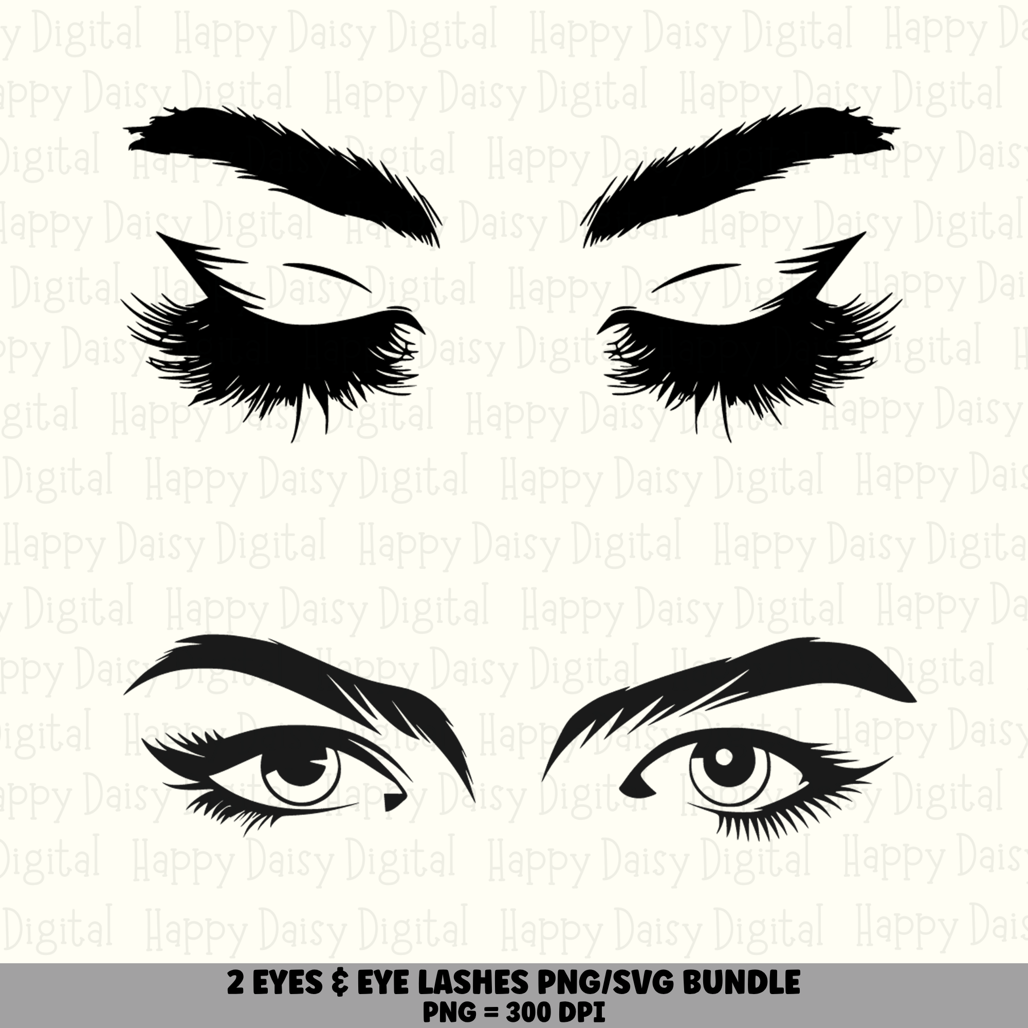 2 Eyes & Eyelashes PNG SVG Bundle | Eyes & Lashes Designs | Sublimation Cricut Digital Download