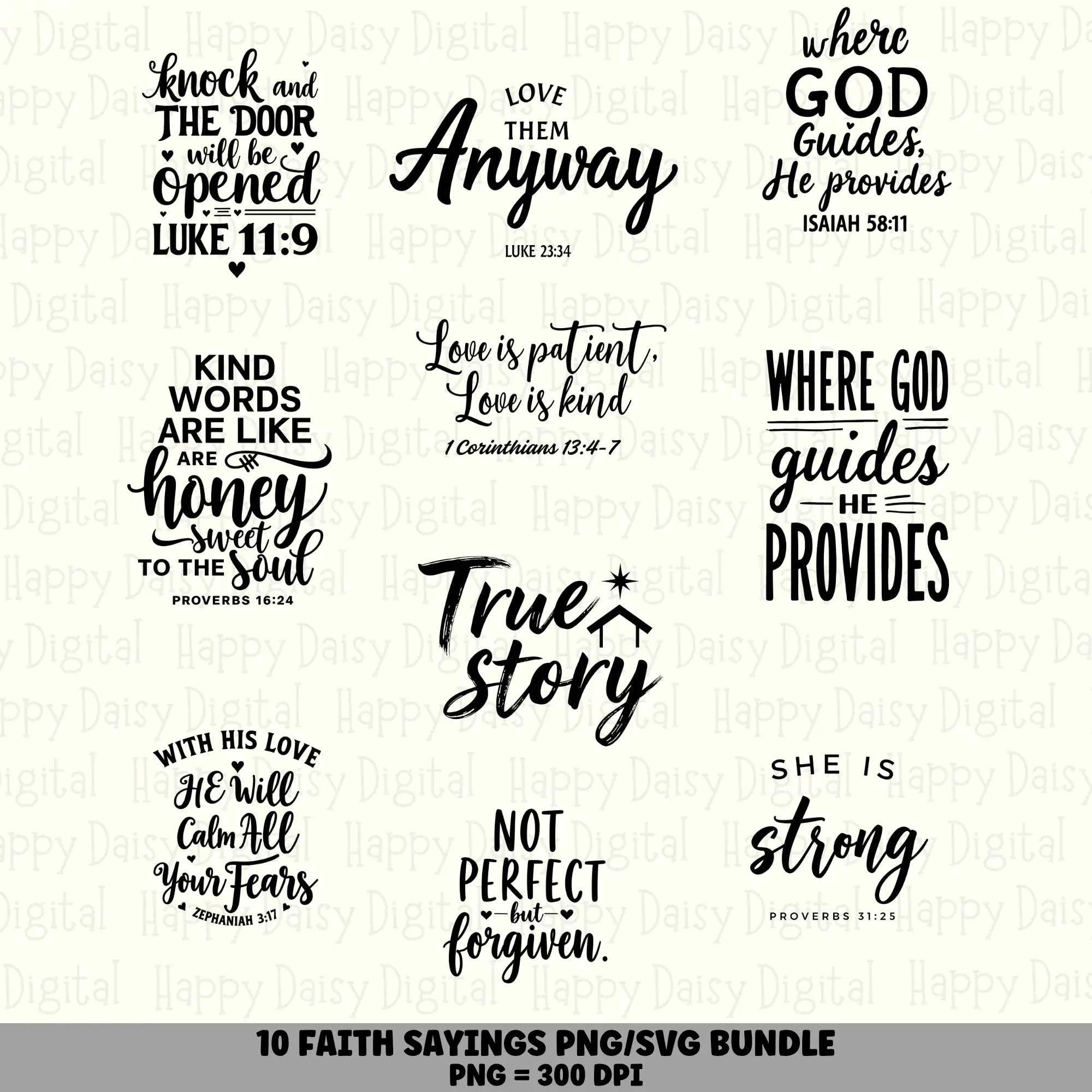 10 Faith Sayings PNG SVG Bundle | Faith Sayings Vol 10 Designs | Sublimation Cricut Digital Download