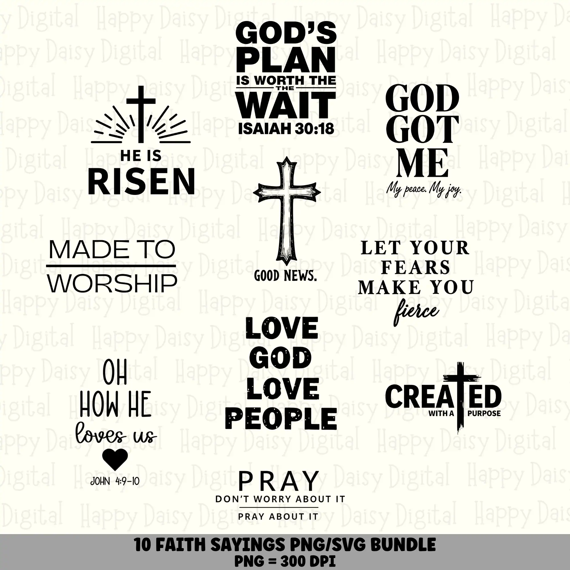 10 Faith Sayings PNG SVG Bundle | Faith Sayings Vol 13 Designs | Sublimation Cricut Digital Download
