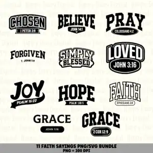 11 Faith Sayings PNG SVG Bundle | Faith Sayings Vol 3 Designs | Sublimation Cricut Digital Download