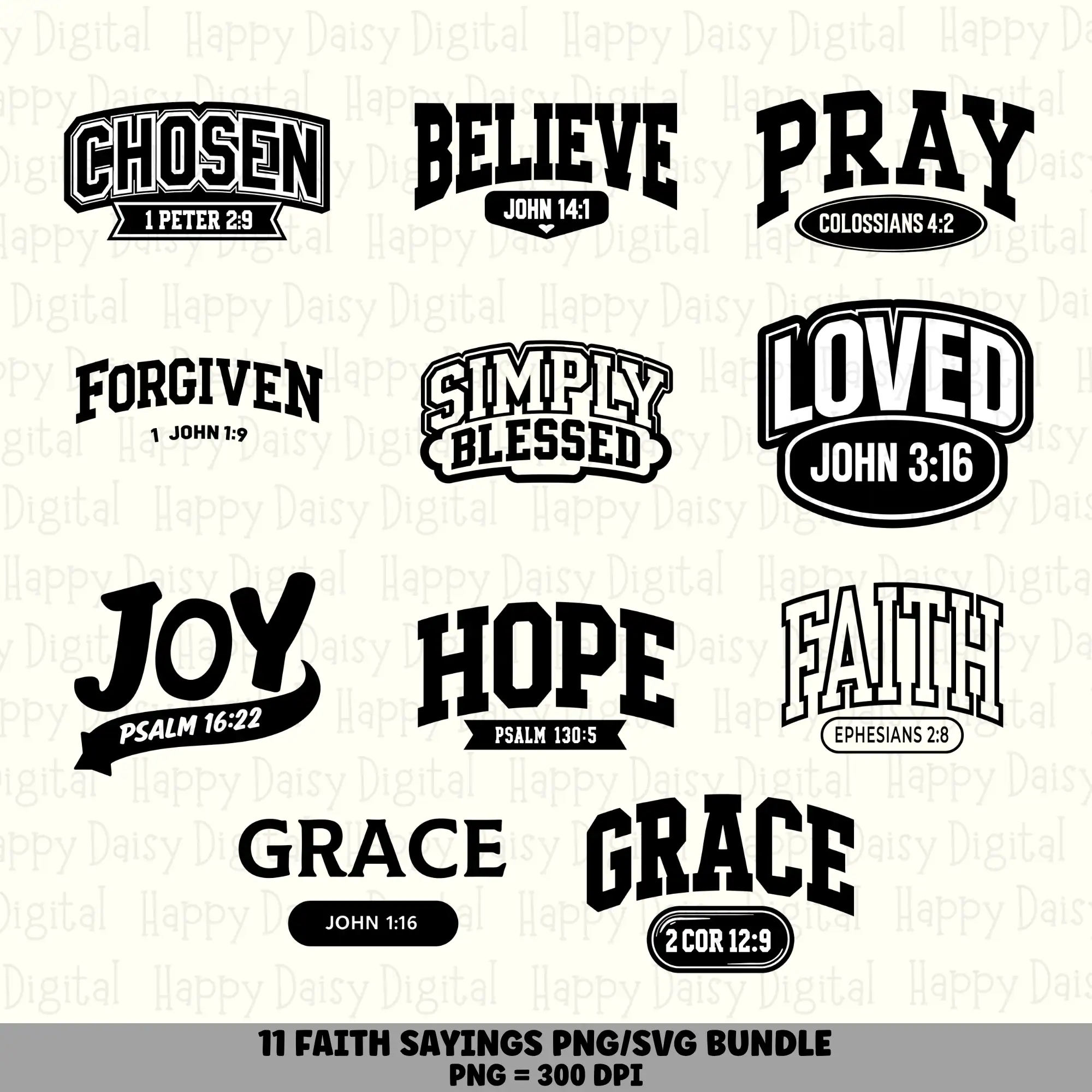 11 Faith Sayings PNG SVG Bundle | Faith Sayings Vol 3 Designs | Sublimation Cricut Digital Download