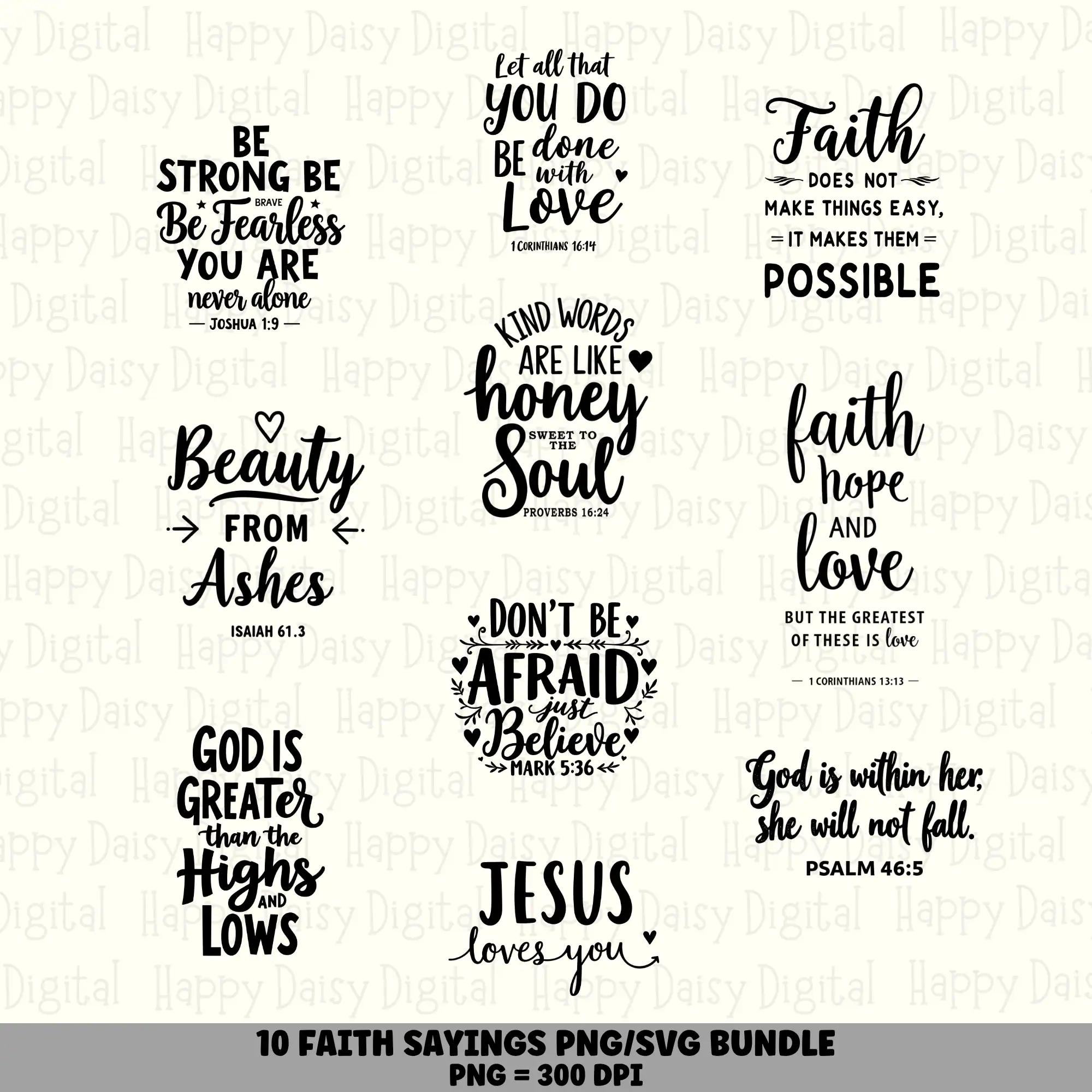 10 Faith Sayings PNG SVG Bundle | Faith Sayings Vol 6 Designs | Sublimation Cricut Digital Download