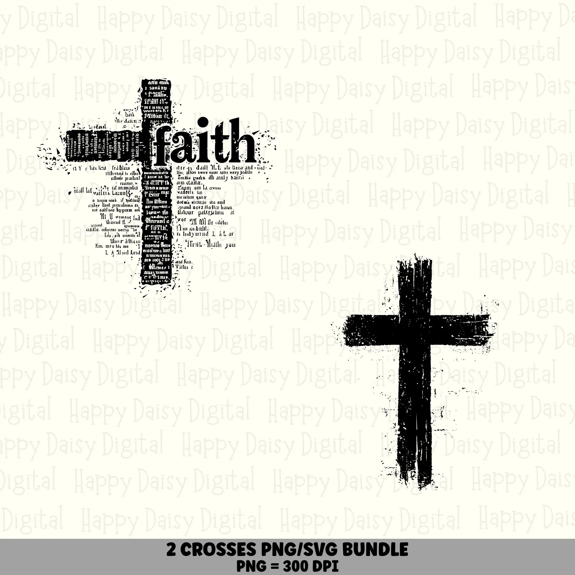 2 Distressed Cross PNG SVG Bundle | Distressed Cross Designs | Sublimation Cricut Digital Download