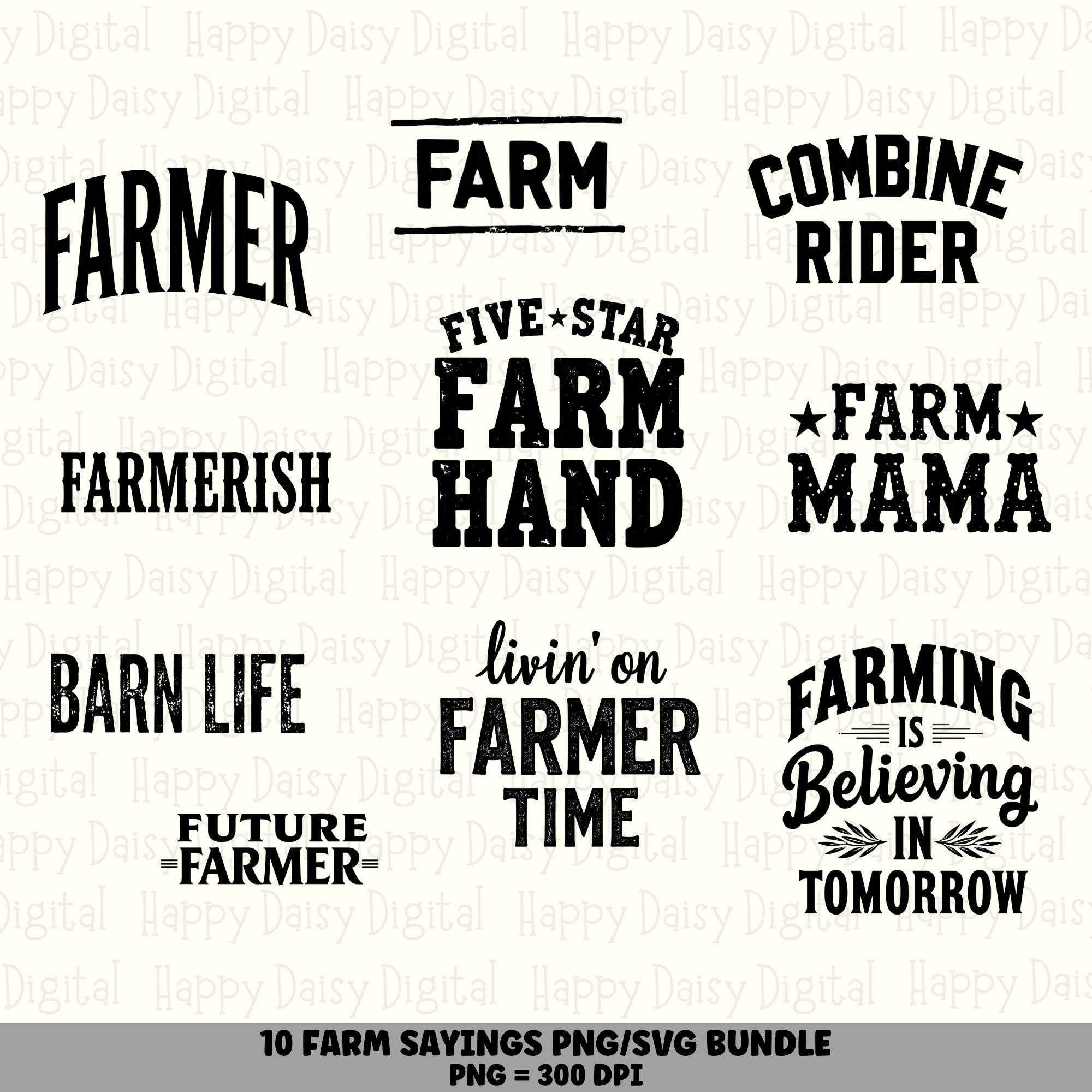 10 Farm Sayings PNG SVG Bundle | Farm Sayings Vol 1 Designs | Sublimation Cricut Digital Download