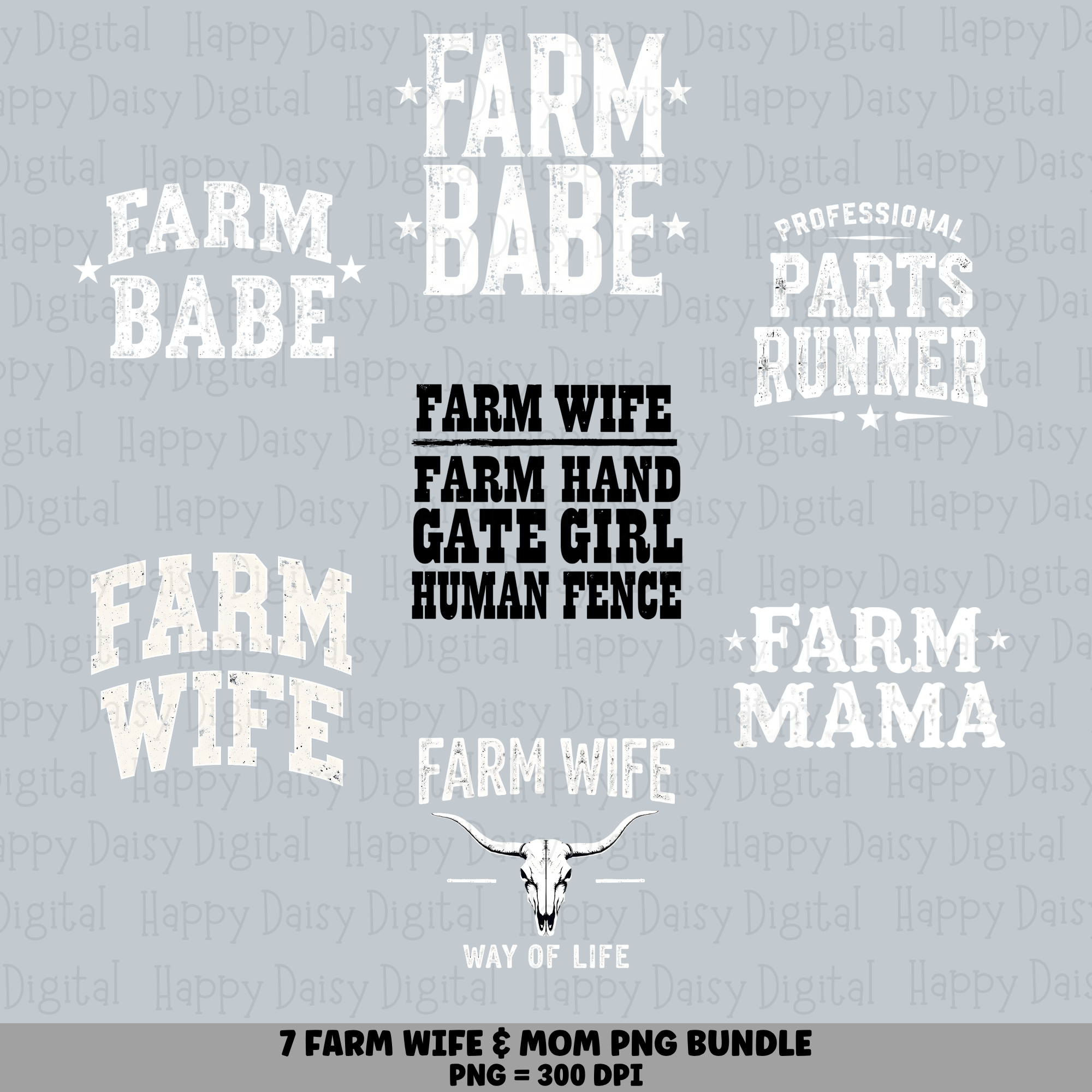 7 Farm Mom & Wife Sayings PNG Bundle | Farm Mom & Wife Designs | Sublimation Cricut Digital Download