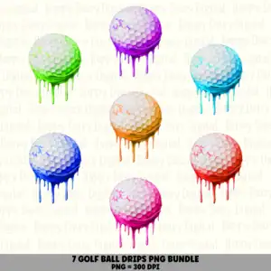 7 Golf Ball PNG Bundle | Drips Designs | Sublimation Cricut Digital Download