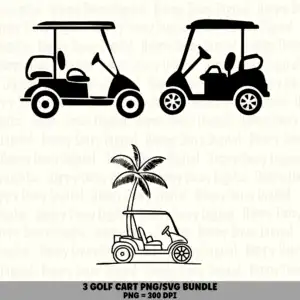 4 Golf Cart PNG SVG Bundle | Golf Cart Designs | Sublimation Cricut Digital Download