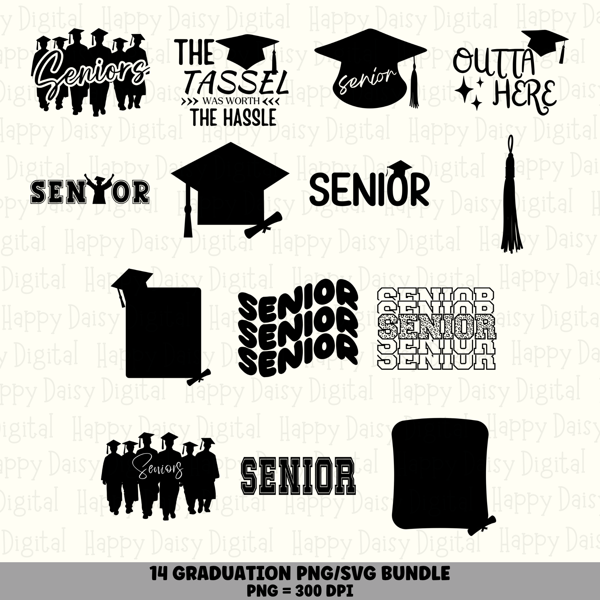 14 Graduation PNG SVG Bundle | Senior Grad Designs | Sublimation Cricut Digital Download