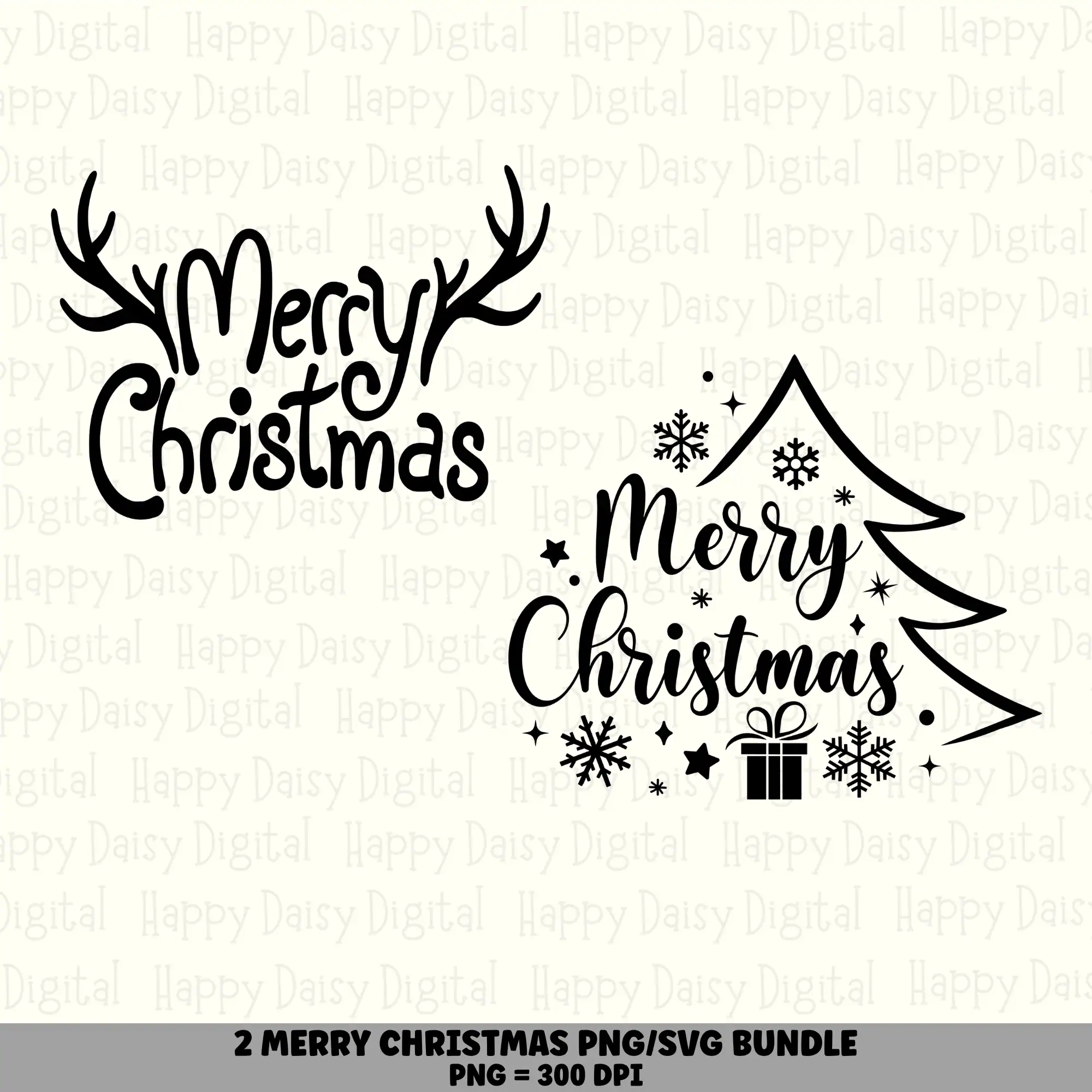 2 Merry Christmas PNG SVG Bundle | Merry Christmas Designs | Sublimation Cricut Digital Download