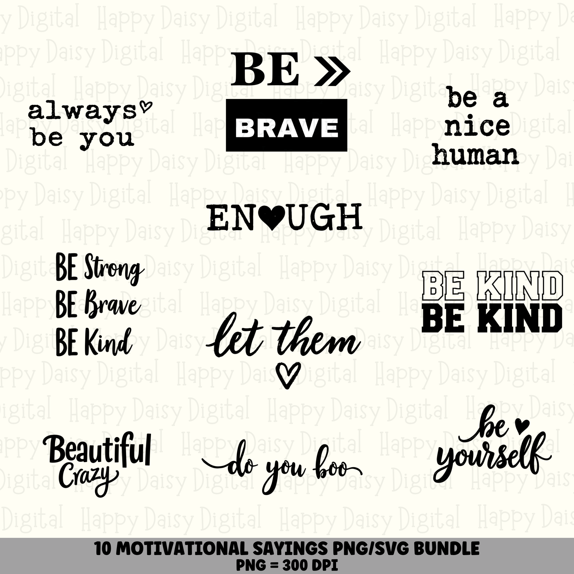 10 Motivational Sayings PNG SVG Bundle | Motivational Vol 2 Designs | Sublimation Cricut Digital Download